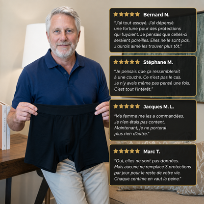 Boxers pour hommes offrant une protection optimale toute la journée