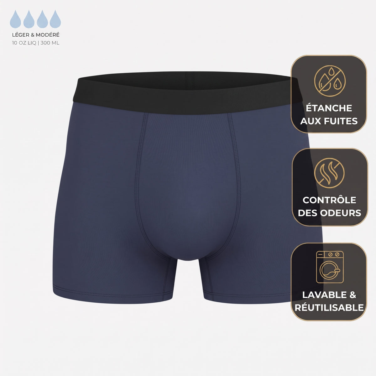 Boxers pour hommes offrant une protection optimale toute la journée